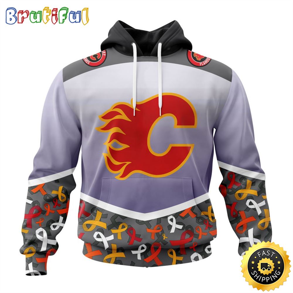 NHL Calgary Flames Specialized Sport Fights Again All Cancer All Over Print 3D Hoodie Unisex Hoodie NHL Calgary Flames Specialized Sport Fights Again All Cancer All Over Print 3D Hoodie Unisex Hoodie