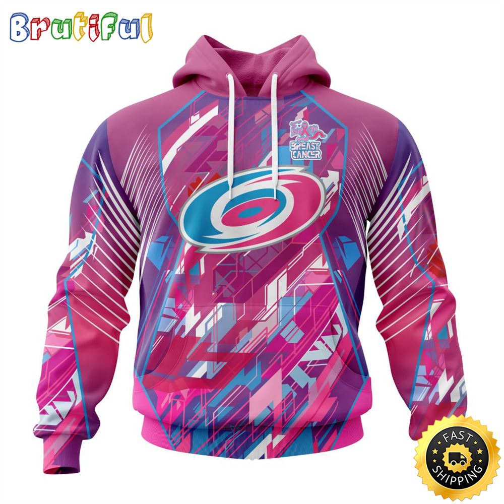 NHL Carolina Hurricanes I Pink I Can Fearless Again Breast Cancer All Over Print 3D Hoodie Unisex Hoodie Tshirt Sweatshirt