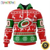 NHL Carolina Hurricanes Specialized Unisex Christmas Is Coming Santa Claus All Over Print 3D Hoodie Gift For Christmas Day