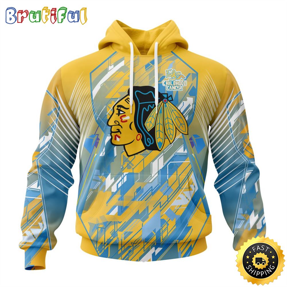 NHL Chicago BlackHawks All Over Print 3D Hoodie Fearless Against Childhood Cancers Show Team Spirit NHL Chicago BlackHawks All Over Print 3D Hoodie Fearless Against Childhood Cancers Show Team Spirit