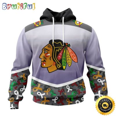 NHL Chicago BlackHawks Specialized Sport Fights Again All Cancer All Over Print 3D Hoodie Unisex Hoodie