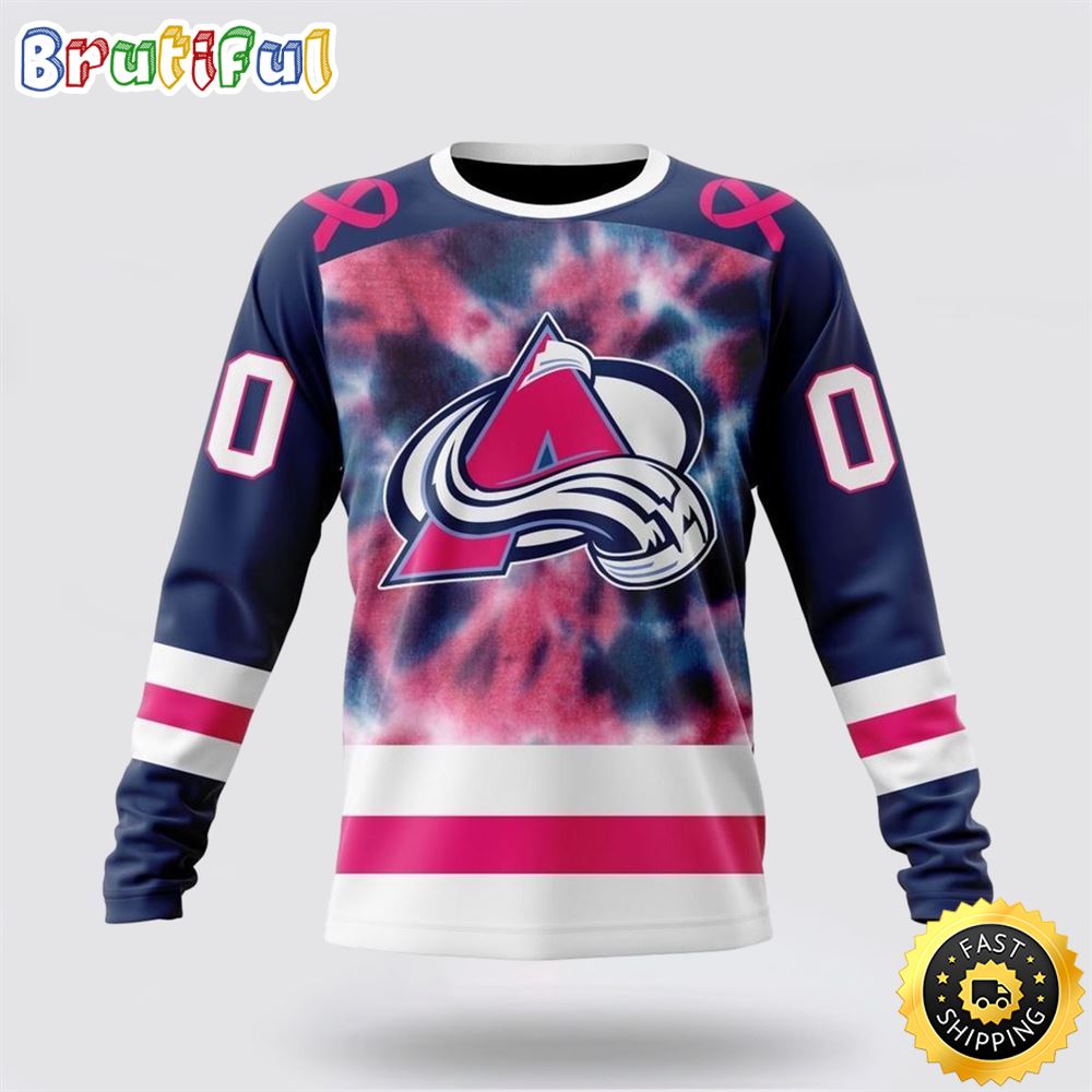 Personalized NHL Colorado Avalanche Crewneck Sweatshirt Special Pink October Fight Breast Cancer Gift For Man And Women