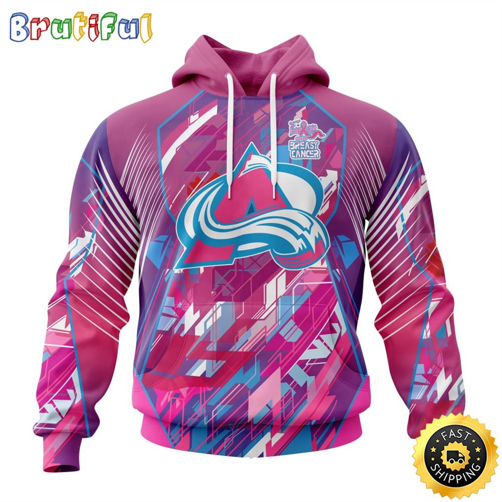 NHL Colorado Avalanche I Pink I Can Fearless Again Breast Cancer All Over Print 3D Hoodie Unisex Hoodie Tshirt Sweatshirt