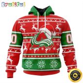 NHL Colorado Avalanche Specialized Unisex Christmas Is Coming Santa Claus All Over Print 3D Hoodie Gift For Christmas Day