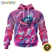 NHL Columbus Blue Jackets I Pink I Can Fearless Again Breast Cancer All Over Print 3D Hoodie Unisex Hoodie Tshirt Sweatshirt