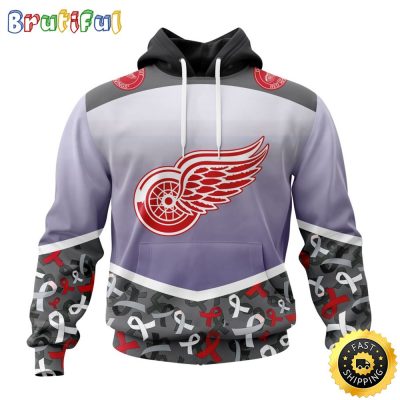 NHL Detroit Red Wings Specialized Sport Fights Again All Cancer All Over Print 3D Hoodie Unisex Hoodie