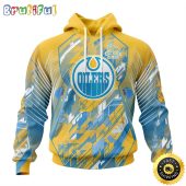 NHL Edmonton Oilers All Over Print 3D Hoodie Fearless Against Childhood Cancers Show Team Spirit