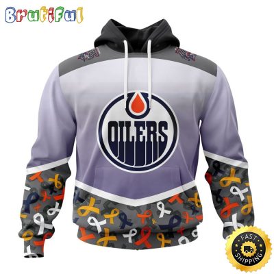 NHL Edmonton Oilers Specialized Sport Fights Again All Cancer All Over Print 3D Hoodie Unisex Hoodie