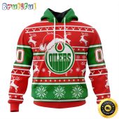 NHL Edmonton Oilers Specialized Unisex Christmas Is Coming Santa Claus All Over Print 3D Hoodie Gift For Christmas Day
