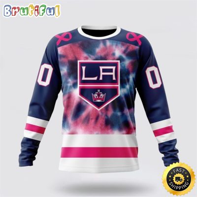 Personalized NHL Los Angeles Kings Crewneck Sweatshirt Special Pink October Fight Breast Cancer Gift For Man And Women
