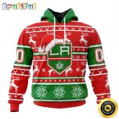 NHL Los Angeles Kings Specialized Unisex Christmas Is Coming Santa Claus All Over Print 3D Hoodie Gift For Christmas Day