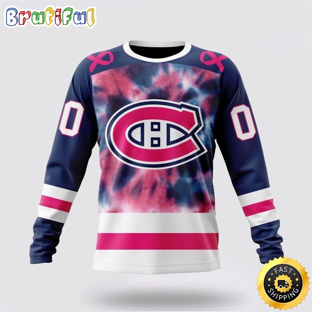 Personalized NHL Montreal Canadiens Crewneck Sweatshirt Special Pink October Fight Breast Cancer Gift For Man And Women Personalized NHL Montreal Canadiens Crewneck Sweatshirt Special Pink October Fight Breast Cancer Gift For Man And Women