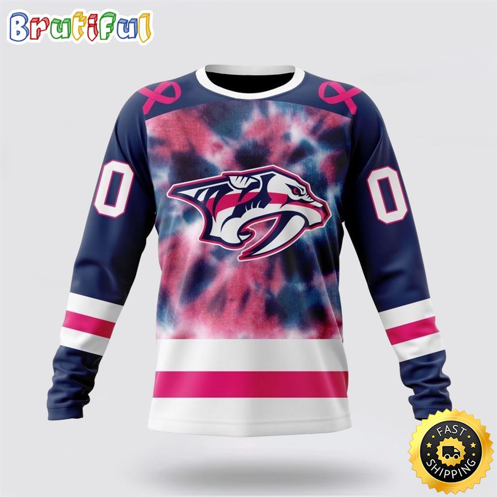 Personalized NHL Nashville Predators Crewneck Sweatshirt Special Pink October Fight Breast Cancer Gift For Man And Women Personalized NHL Nashville Predators Crewneck Sweatshirt Special Pink October Fight Breast Cancer Gift For Man And Women
