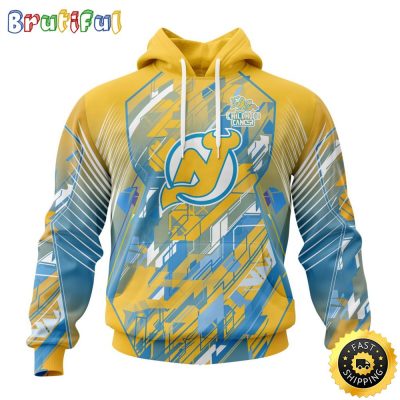 NHL New Jersey Devils All Over Print 3D Hoodie Fearless Against Childhood Cancers Show Team Spirit