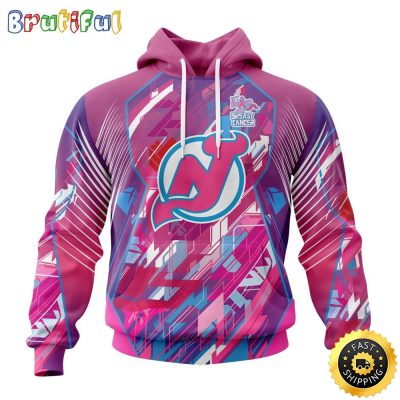 NHL New Jersey Devils I Pink I Can Fearless Again Breast Cancer All Over Print 3D Hoodie Unisex Hoodie Tshirt Sweatshirt