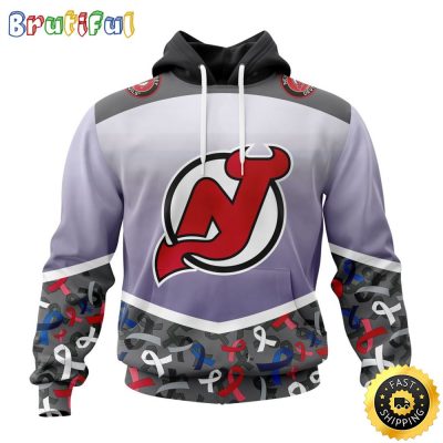 NHL New Jersey Devils Specialized Sport Fights Again All Cancer All Over Print 3D Hoodie Unisex Hoodie