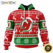 NHL New Jersey Devils Specialized Unisex Christmas Is Coming Santa Claus All Over Print 3D Hoodie Gift For Christmas Day