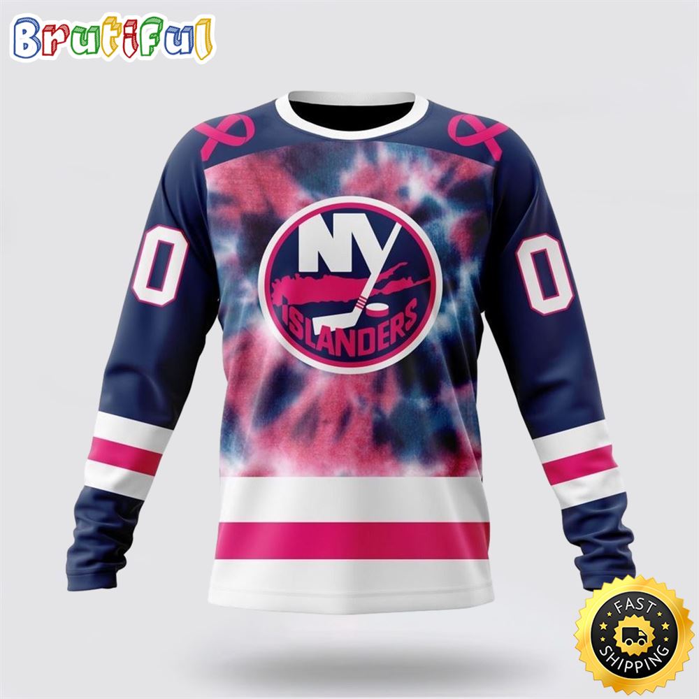 Personalized NHL New York Islanders Crewneck Sweatshirt Special Pink October Fight Breast Cancer Gift For Man And Women Personalized NHL New York Islanders Crewneck Sweatshirt Special Pink October Fight Breast Cancer Gift For Man And Women