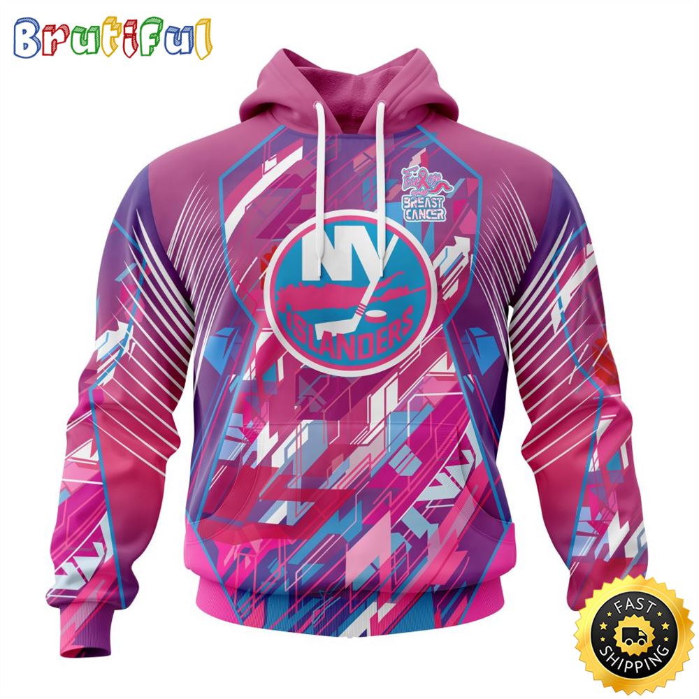 NHL New York Islanders I Pink I Can Fearless Again Breast Cancer All Over Print 3D Hoodie Unisex Hoodie Tshirt Sweatshirt