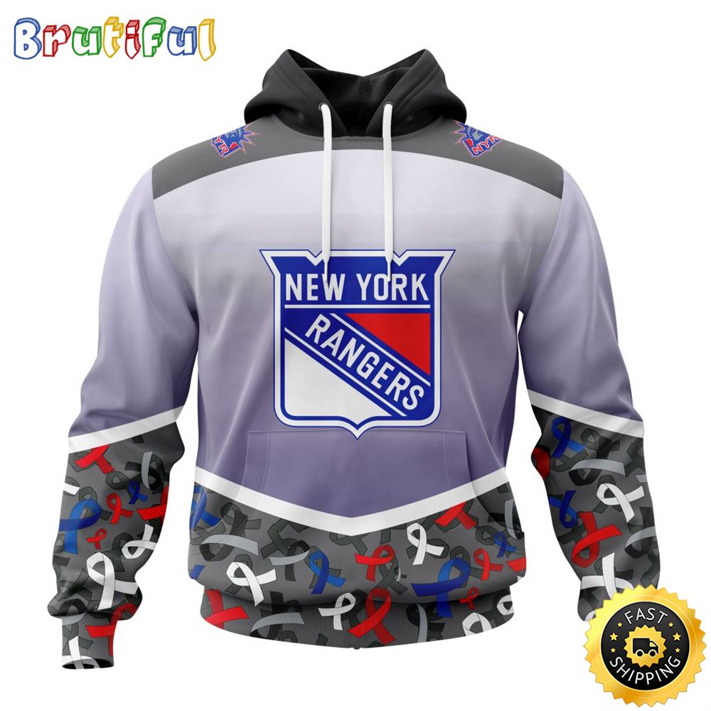 NHL New York Rangers Specialized Sport Fights Again All Cancer All Over Print 3D Hoodie Unisex Hoodie