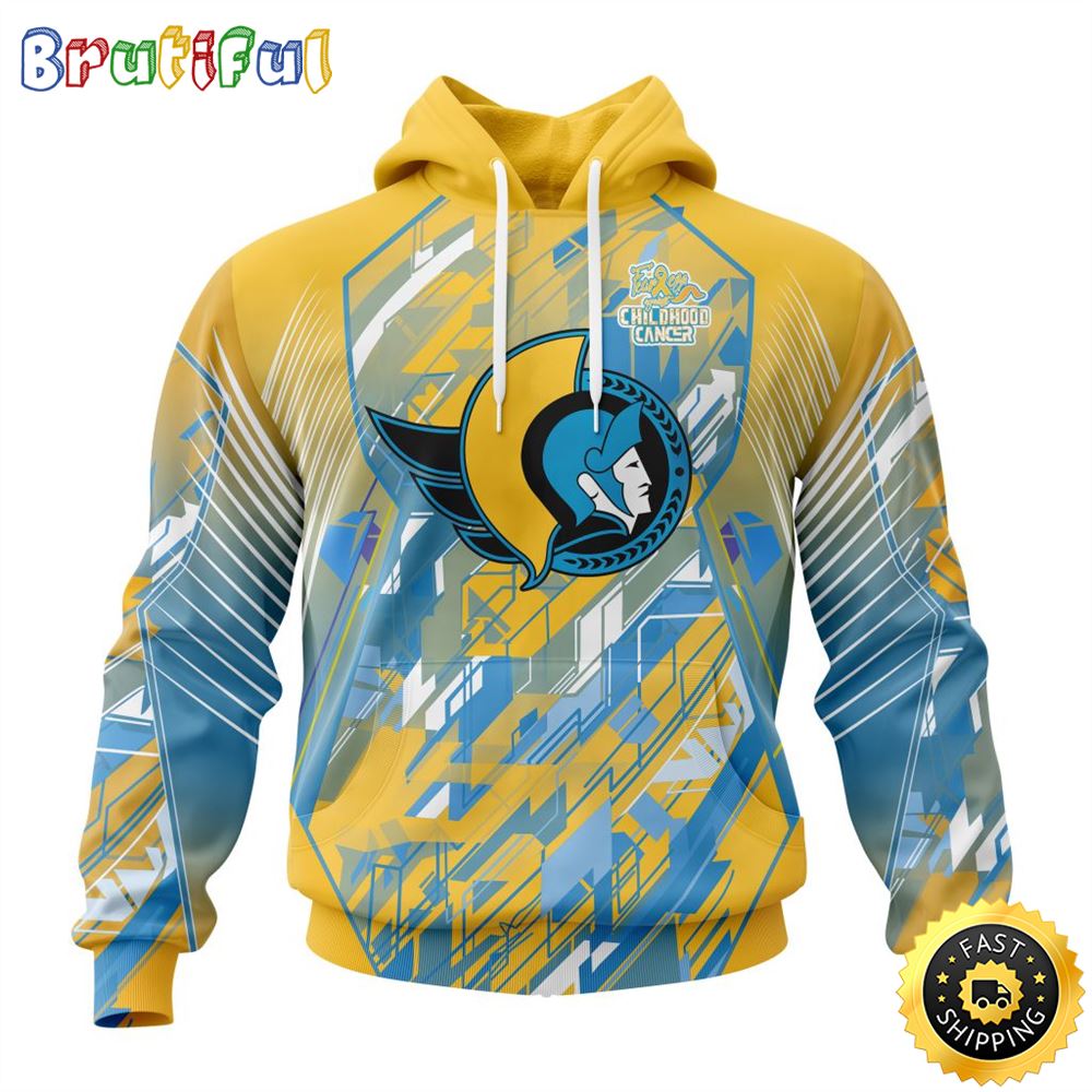 NHL Ottawa Senators All Over Print 3D Hoodie Fearless Against Childhood Cancers Show Team Spirit