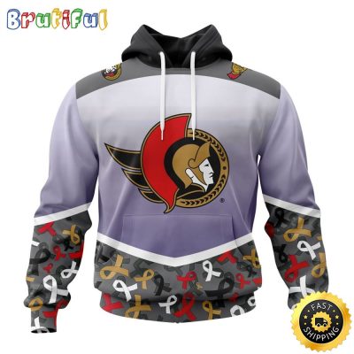 NHL Ottawa Senators Specialized Sport Fights Again All Cancer All Over Print 3D Hoodie Unisex Hoodie