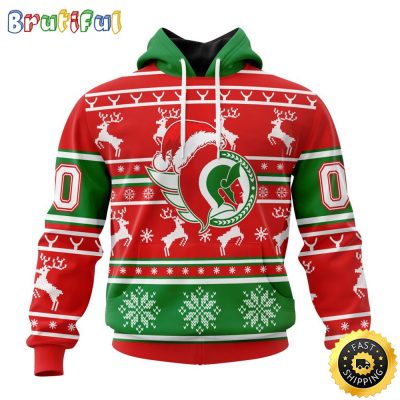 NHL Ottawa Senators Specialized Unisex Christmas Is Coming Santa Claus All Over Print 3D Hoodie Gift For Christmas Day