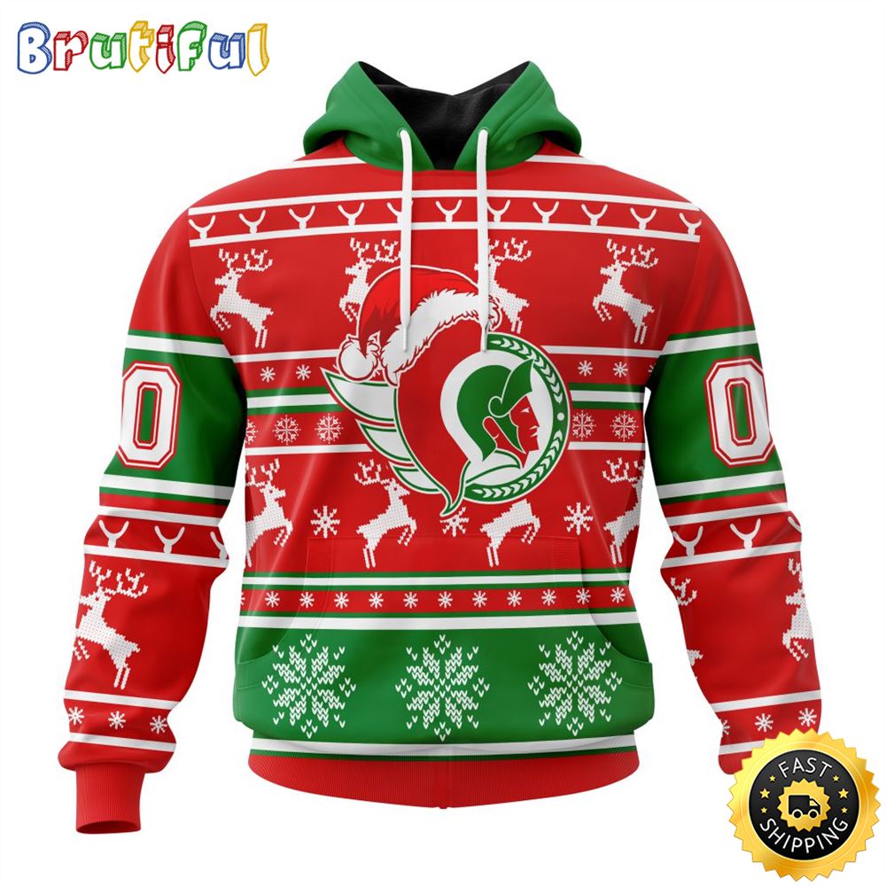 NHL Ottawa Senators Specialized Unisex Christmas Is Coming Santa Claus All Over Print 3D Hoodie Gift For Christmas Day