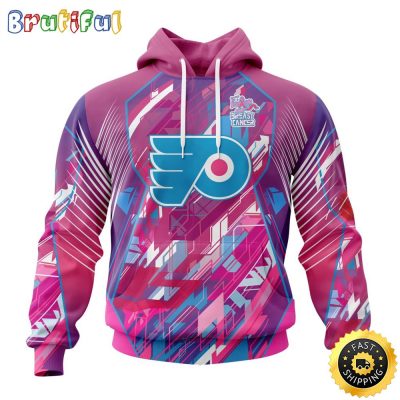 NHL Philadelphia Flyers I Pink I Can Fearless Again Breast Cancer All Over Print 3D Hoodie Unisex Hoodie Tshirt Sweatshirt