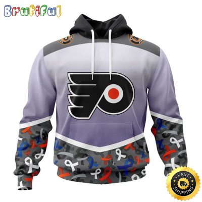 NHL Philadelphia Flyers Specialized Sport Fights Again All Cancer All Over Print 3D Hoodie Unisex Hoodie