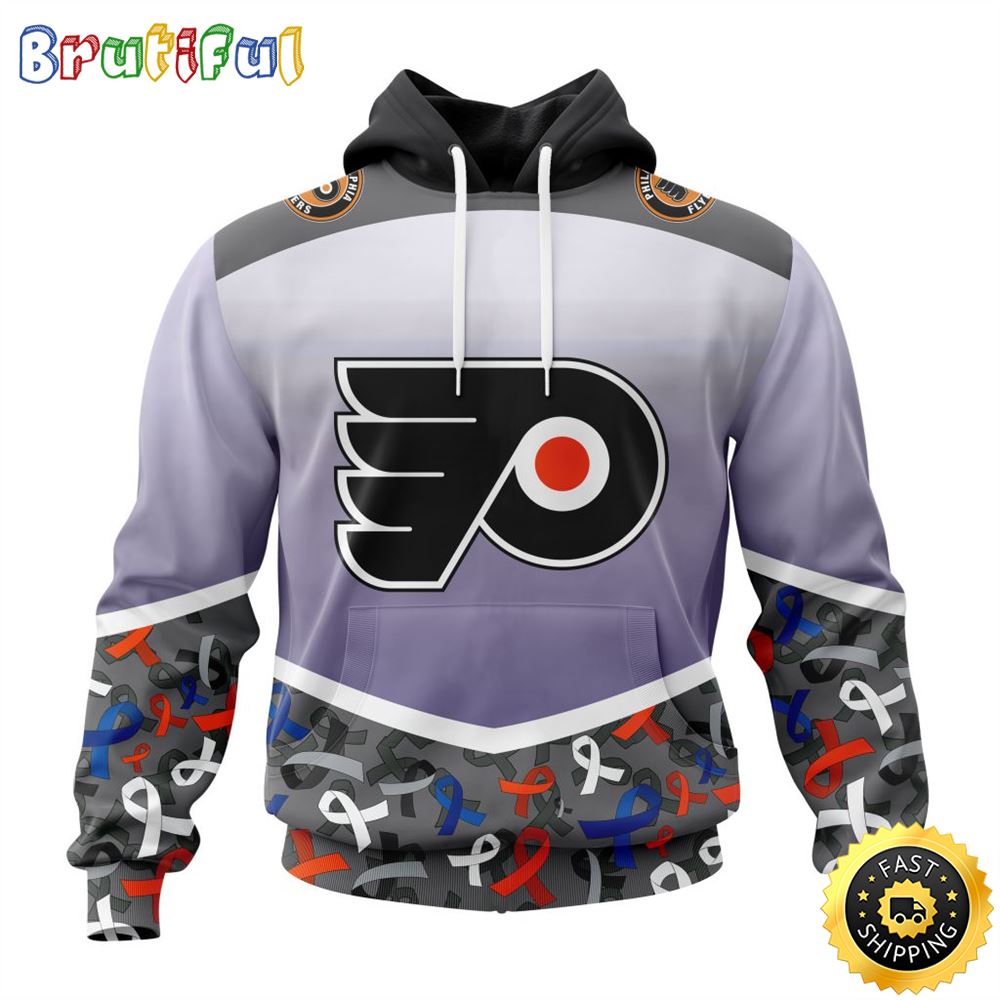 NHL Philadelphia Flyers Specialized Sport Fights Again All Cancer All Over Print 3D Hoodie Unisex Hoodie