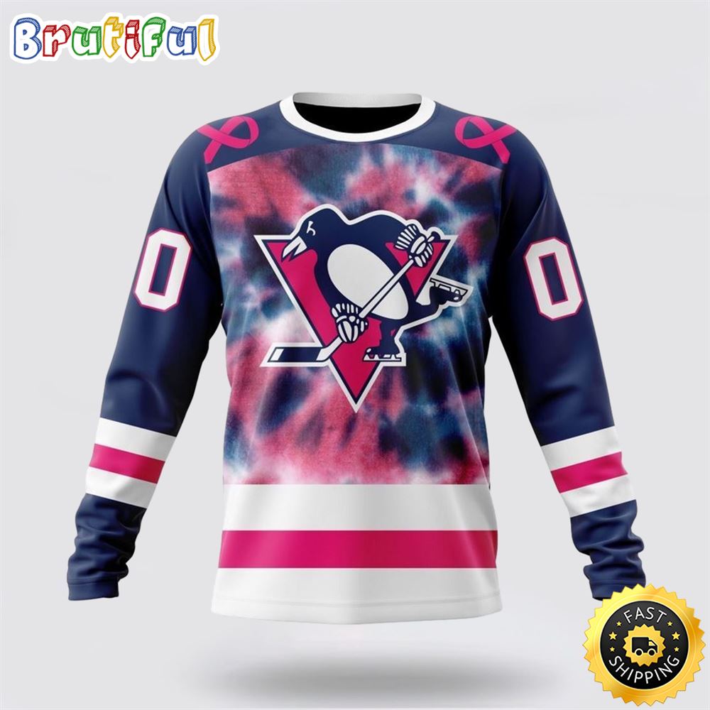 Personalized NHL Pittsburgh Penguins Crewneck Sweatshirt Special Pink October Fight Breast Cancer Gift For Man And Women