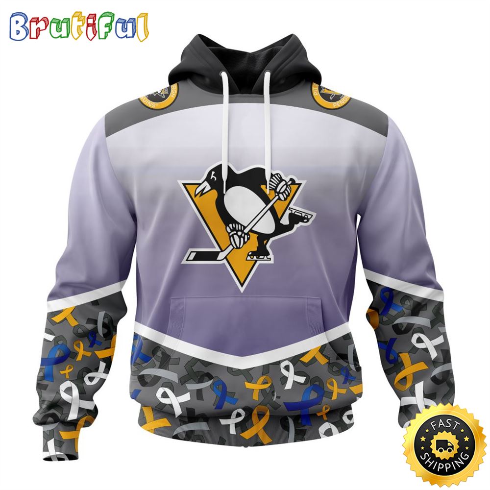 NHL Pittsburgh Penguins Specialized Sport Fights Again All Cancer All Over Print 3D Hoodie Unisex Hoodie