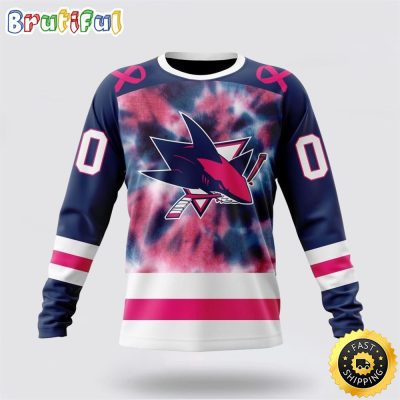 Personalized NHL San Jose Sharks Crewneck Sweatshirt Special Pink October Fight Breast Cancer Gift For Man And Women