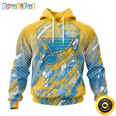 NHL St. Louis Blues All Over Print 3D Hoodie Fearless Against Childhood Cancers Show Team Spirit