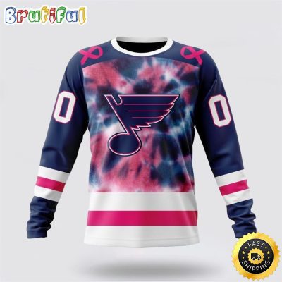 Personalized NHL St. Louis Blues Crewneck Sweatshirt Special Pink October Fight Breast Cancer Gift For Man And Women