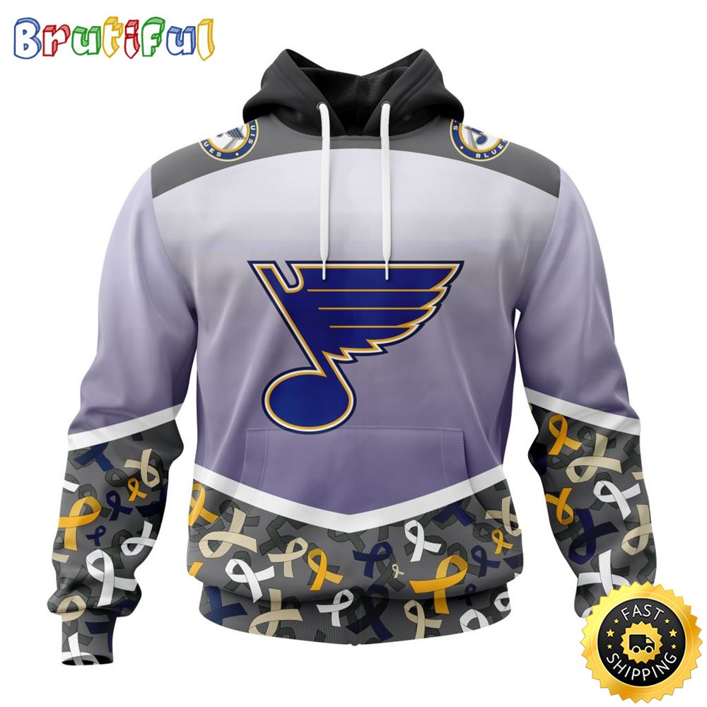NHL St. Louis Blues Specialized Sport Fights Again All Cancer All Over Print 3D Hoodie Unisex Hoodie