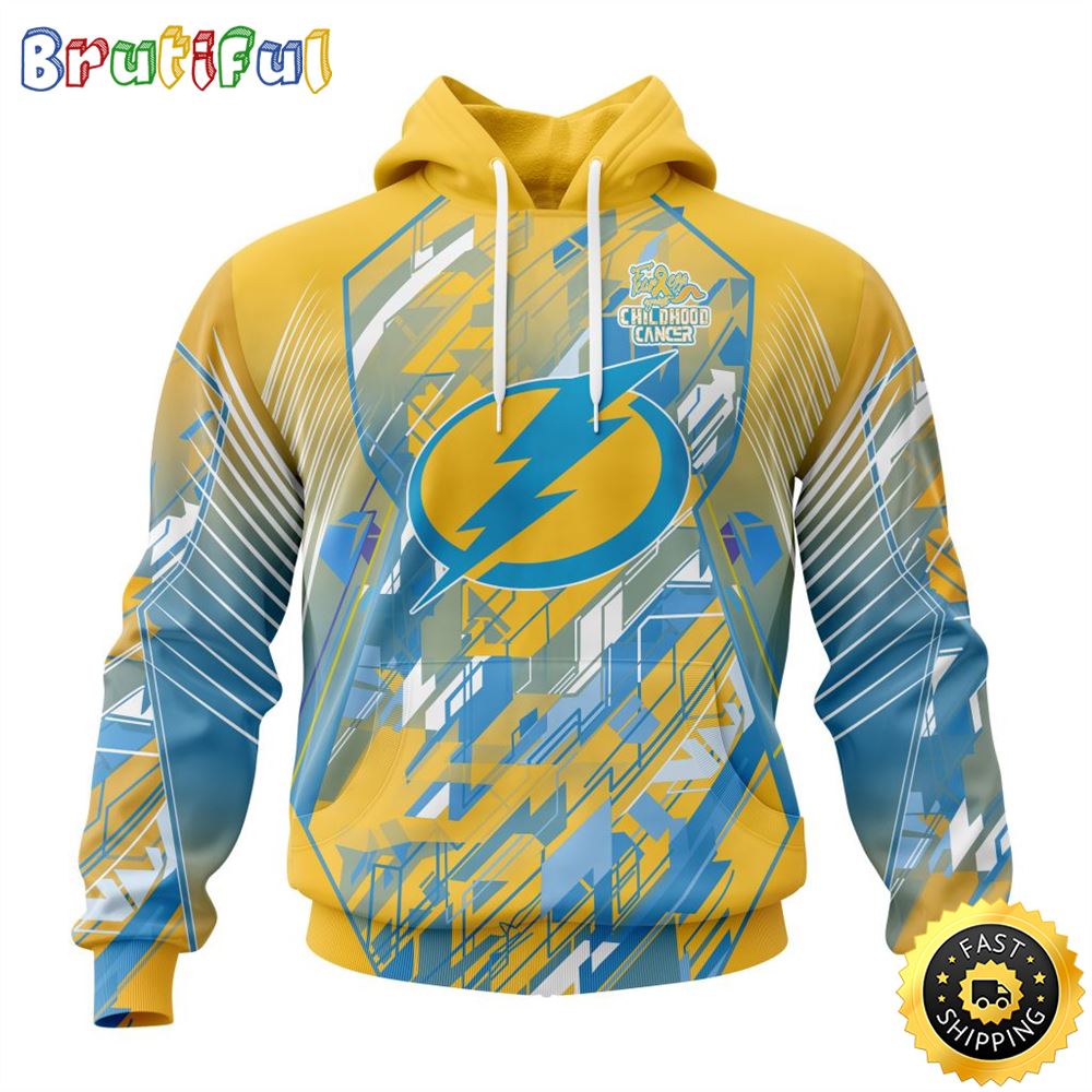 NHL Tampa Bay Lightning All Over Print 3D Hoodie Fearless Against Childhood Cancers Show Team Spirit NHL Tampa Bay Lightning All Over Print 3D Hoodie Fearless Against Childhood Cancers Show Team Spirit