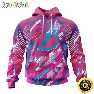 NHL Tampa Bay Lightning I Pink I Can Fearless Again Breast Cancer All Over Print 3D Hoodie Unisex Hoodie Tshirt Sweatshirt