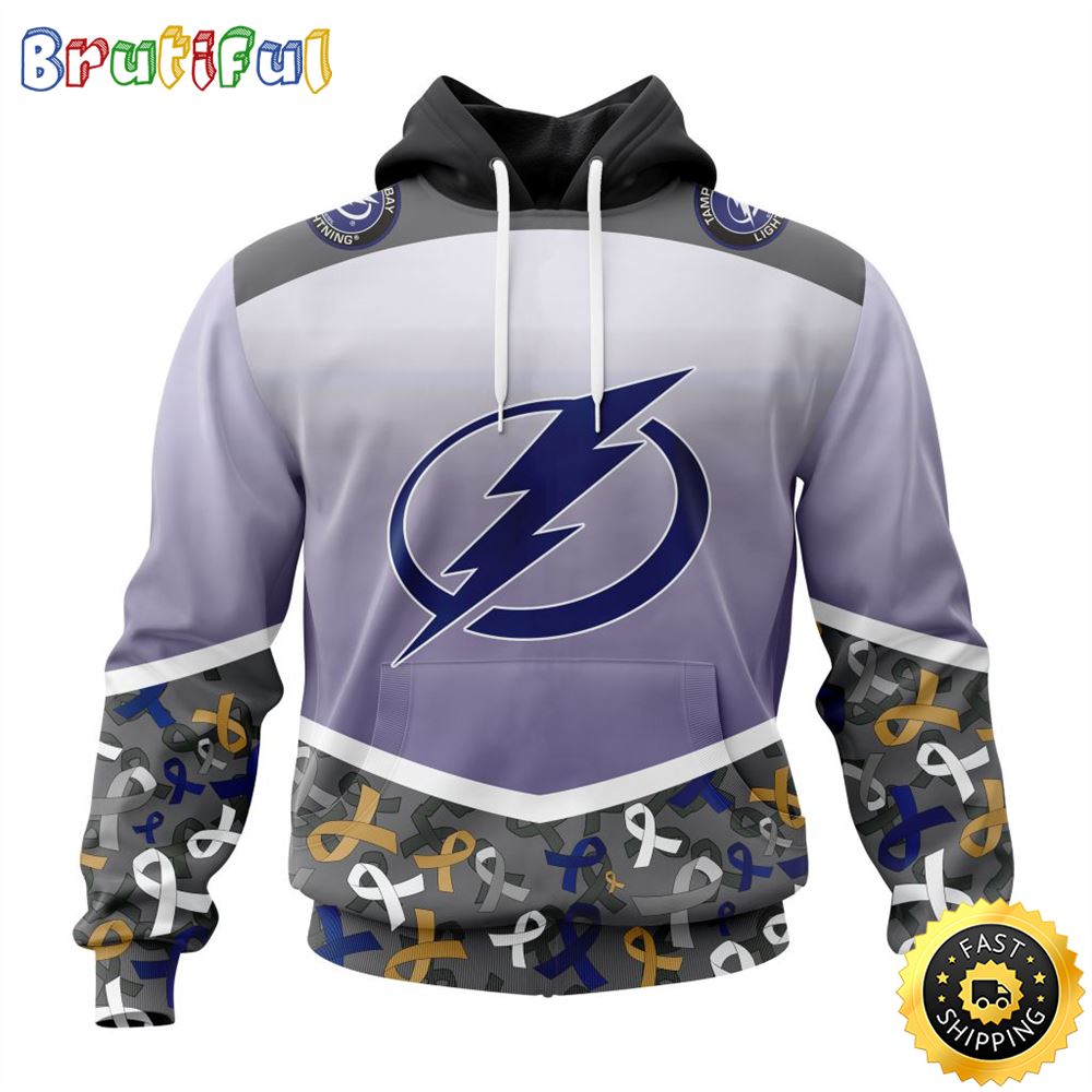 NHL Tampa Bay Lightning Specialized Sport Fights Again All Cancer All Over Print 3D Hoodie Unisex Hoodie