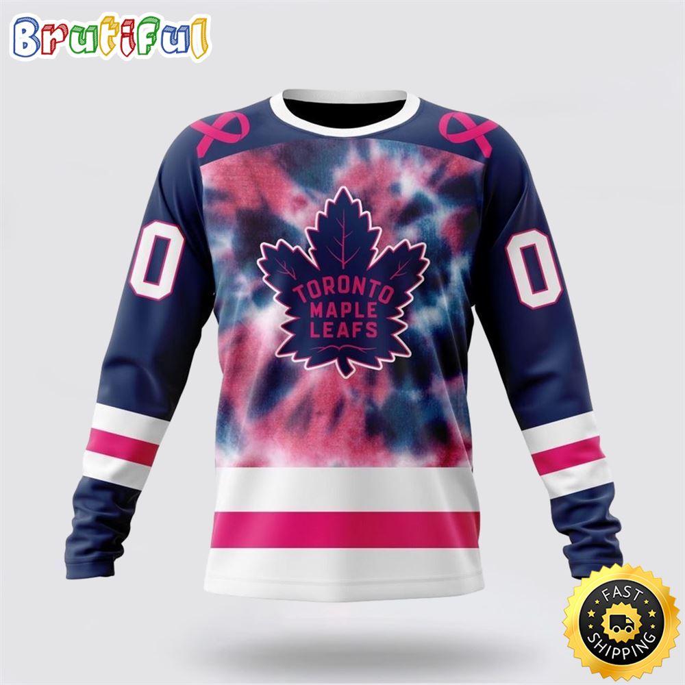 Personalized NHL Toronto Maple Leafs Crewneck Sweatshirt Special Pink October Fight Breast Cancer Gift For Man And Women
