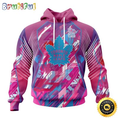 NHL Toronto Maple Leafs I Pink I Can Fearless Again Breast Cancer All Over Print 3D Hoodie Unisex Hoodie Tshirt Sweatshirt