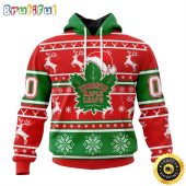 NHL Toronto Maple Leafs Specialized Unisex Christmas Is Coming Santa Claus All Over Print 3D Hoodie Gift For Christmas Day