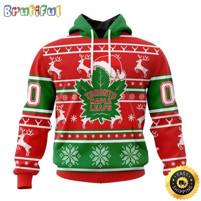 NHL Toronto Maple Leafs Specialized Unisex Christmas Is Coming Santa Claus All Over Print 3D Hoodie Gift For Christmas Day