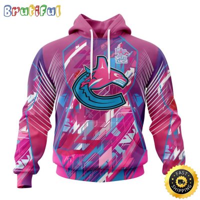 NHL Vancouver Canucks I Pink I Can Fearless Again Breast Cancer All Over Print 3D Hoodie Unisex Hoodie Tshirt Sweatshirt