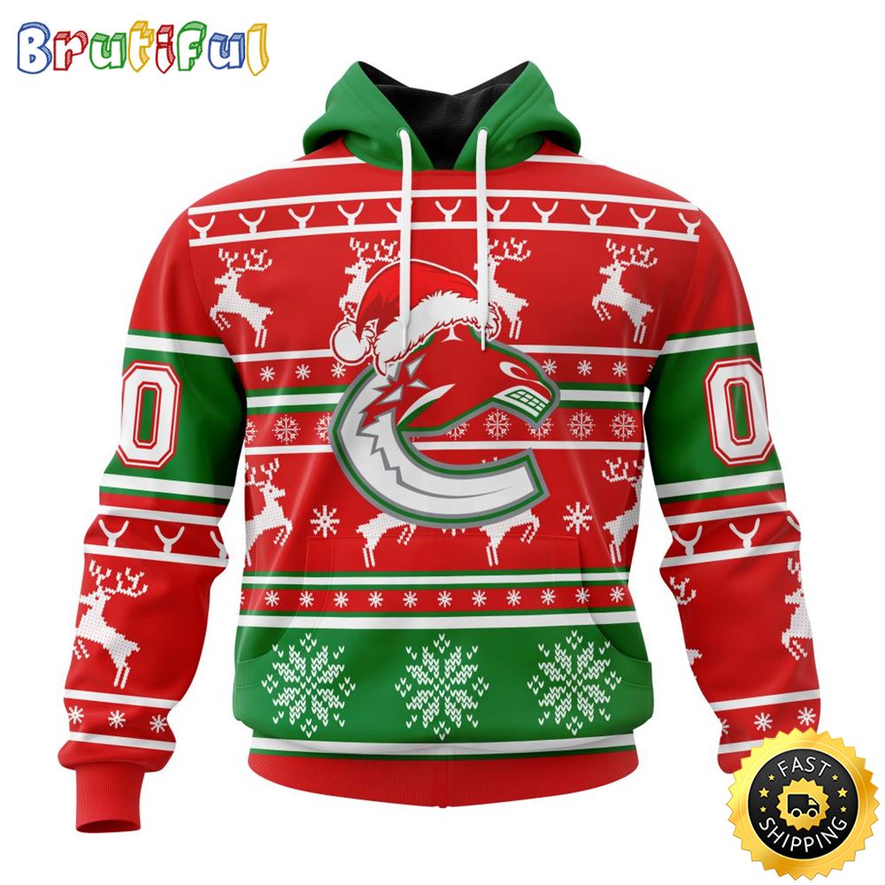 NHL Vancouver Canucks Specialized Unisex Christmas Is Coming Santa Claus All Over Print 3D Hoodie Gift For Christmas Day