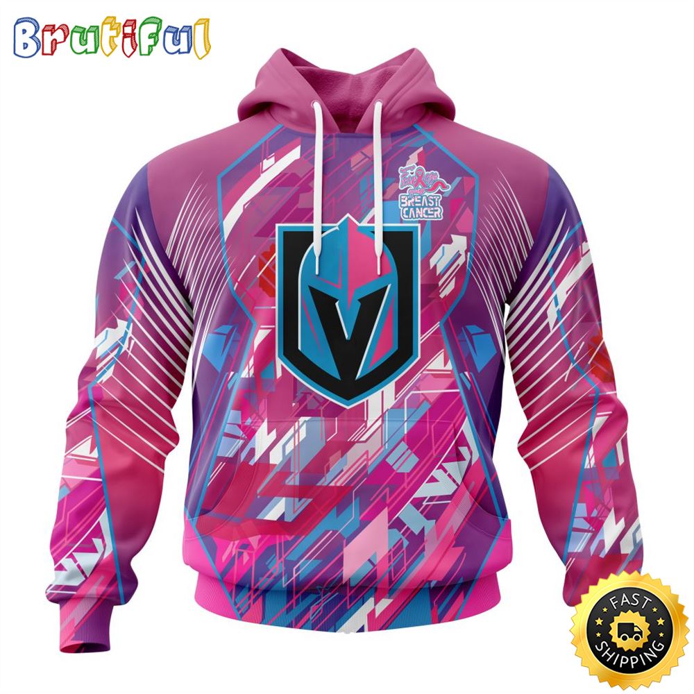NHL Vegas Golden Knights I Pink I Can Fearless Again Breast Cancer All Over Print 3D Hoodie Unisex Hoodie Tshirt Sweatshirt