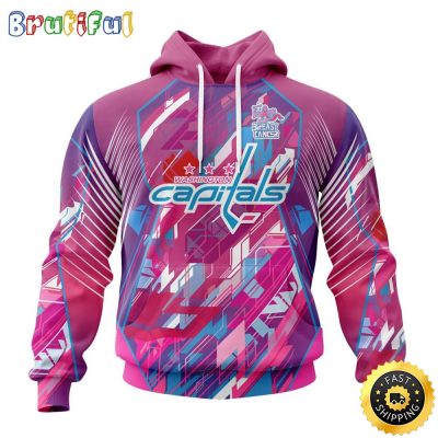 NHL Washington Capitals I Pink I Can Fearless Again Breast Cancer All Over Print 3D Hoodie Unisex Hoodie Tshirt Sweatshirt