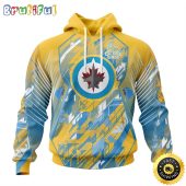 NHL Winnipeg Jets All Over Print 3D Hoodie Fearless Against Childhood Cancers Show Team Spirit