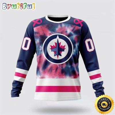 Personalized NHL Winnipeg Jets Crewneck Sweatshirt Special Pink October Fight Breast Cancer Gift For Man And Women